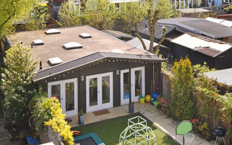 The courtyard of an elite house with trees